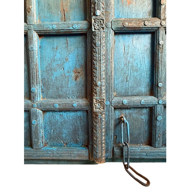 Antique India Blue Doors For Sale In Los Angeles - Image 6 of 6