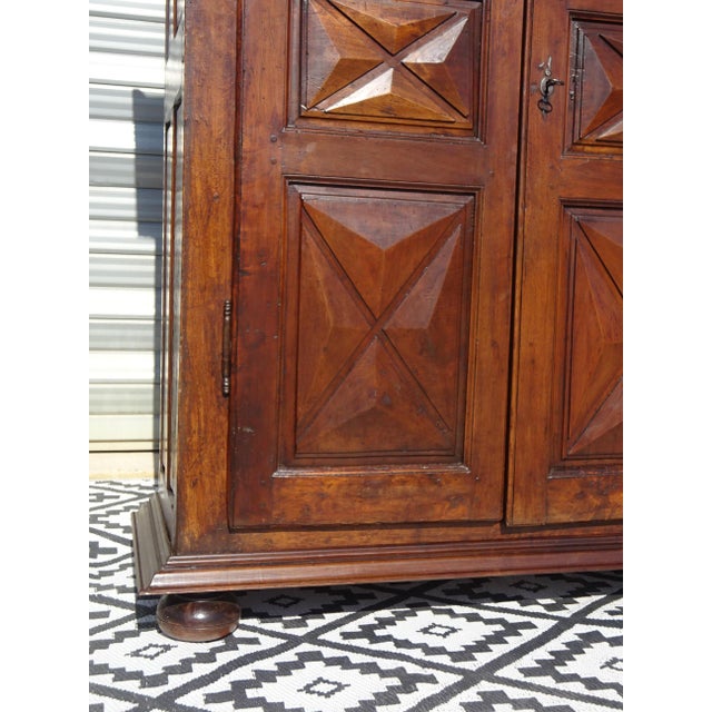 Louis XIII Style Walnut Wardrobe with Diamond Points For Sale - Image 9 of 18