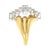 A diamond cluster ring crafted in yellow gold plated sterling silver. The design features a thick band mimicking three...