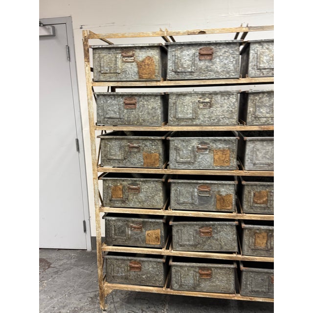 Vintage Sangham Storage Bins + Frame on Casters For Sale - Image 11 of 12