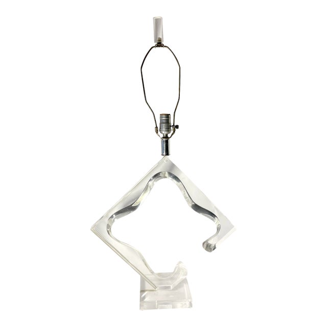 1970s Van Teal Abstract Signed Mid-Century Modern Lucite Lamp For Sale