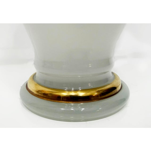 Early 20th Century Large Itallian Mid-Century Opaline Glass Vase With Gilt Accents For Sale - Image 5 of 10