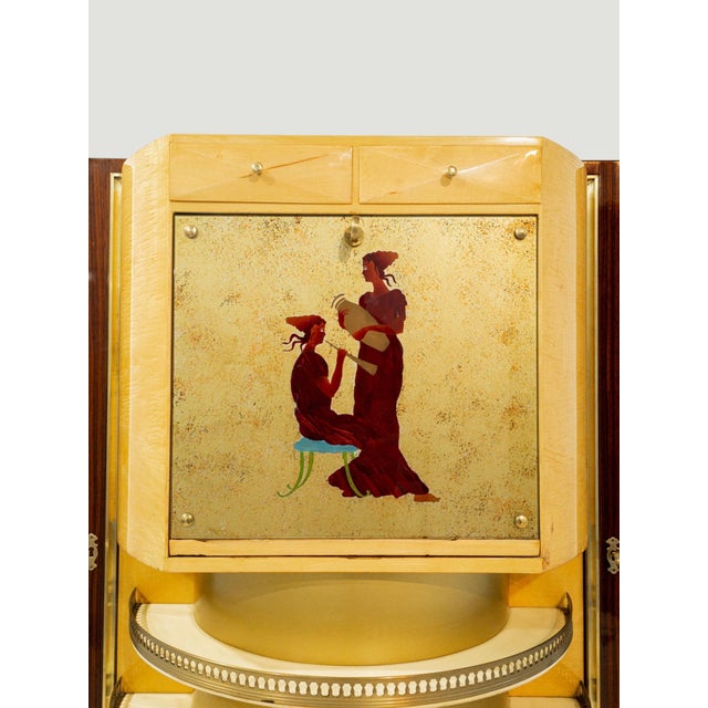 Mid-Century Italian Revolving Cabinet Bar by Vittorio Dassi, 1950s For Sale - Image 11 of 18