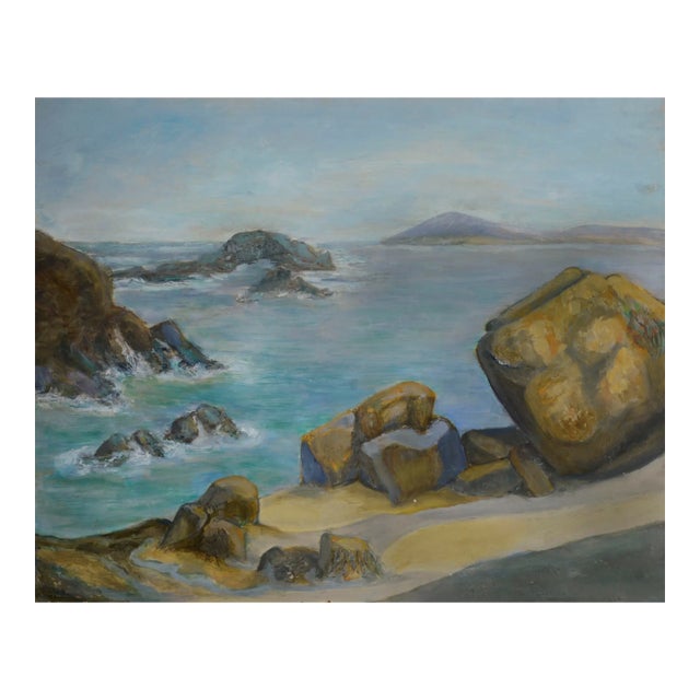 Mid Century California Seascape by Genevieve Rogers For Sale