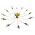 Brass 12-Arm Sputnik Chandelier Attributed to Arredoluce, 1950s For Sale
