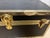 Mid-Century Modern Antique Everlite Black and Brass Steamer Trunk Made in Canada For Sale - Image 3 of 13