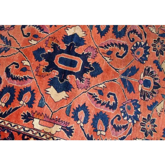 Persian 1920s Antique Handmade Persian Lilihan Rug For Sale - Image 3 of 9