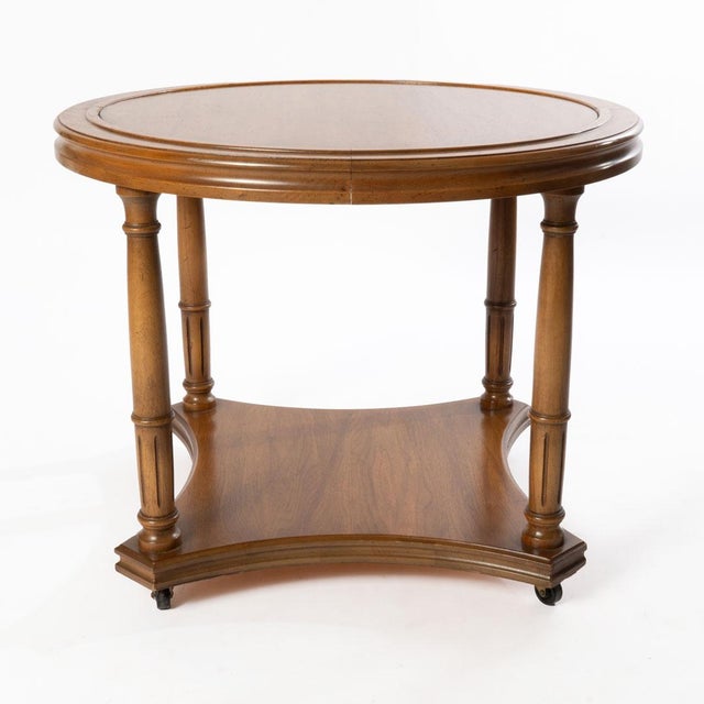 Pair of Vintage Round Hekman Tables For Sale - Image 6 of 10