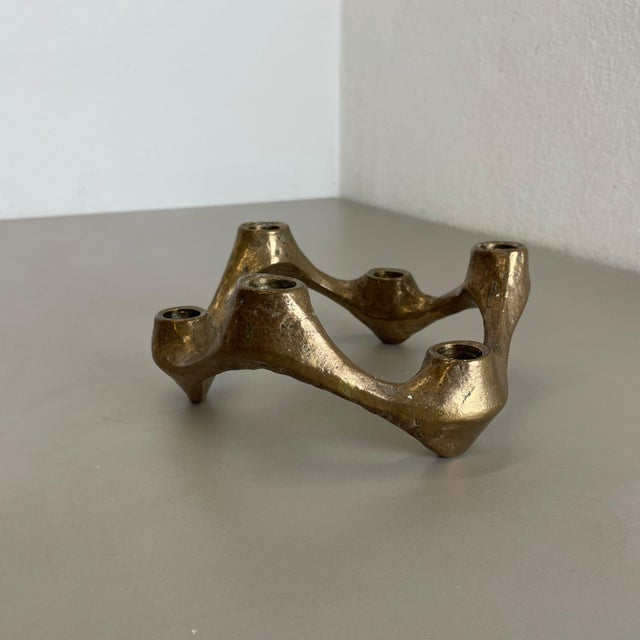 Mid-Century Brutalist Bronze Candleholder from Michael Harjes, Germany, 1960s For Sale - Image 4 of 18