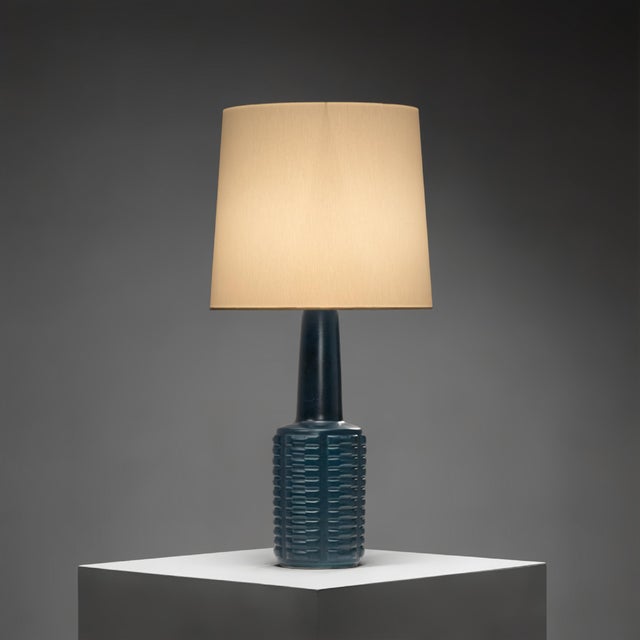 Beige Large Stoneware Table Lamp by Einar Johansen for Søholm Stentøj, Denmark, 1960s For Sale - Image 8 of 8