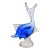 Vintage Murano Dino Martens Sommerso Sapphire Blue White Fins Italian Art Glass Fish Sculpture For Sale