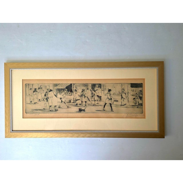 Early 20th Century 1930 Signed Richard Bloos “Altmarkt” German Market Scene Etching, Framed For Sale - Image 5 of 10