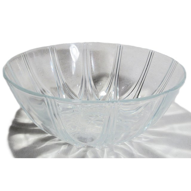 Glass Vintage Anchor Hocking Clear Oyster and Pearl Depression Glass Bowl For Sale - Image 7 of 14