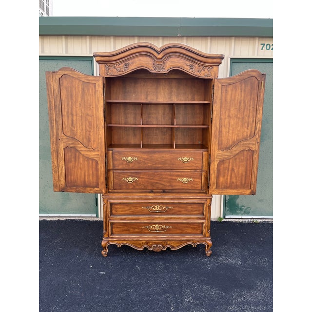 Wood 1980s Drexel Brittany Collection Bedroom Clothing Armoire For Sale - Image 7 of 12