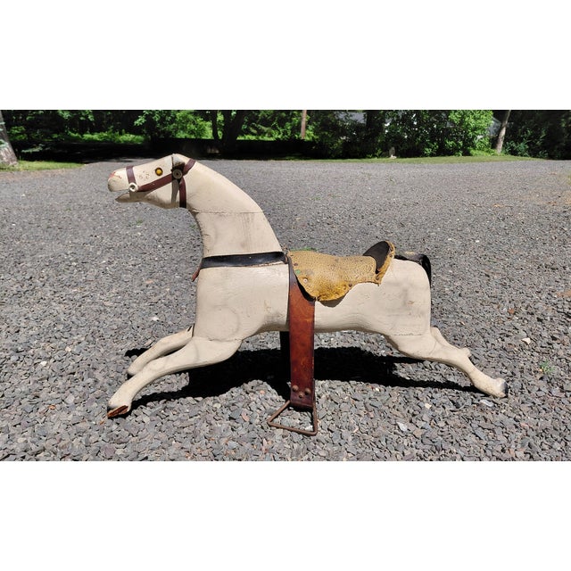 1940s Vintage Child's Rocking Horse Toy For Sale - Image 5 of 13