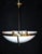 Large Mid-Century Four-Light Opaline and Polished Brass Bowl Chandelier, 1960s For Sale - Image 9 of 17