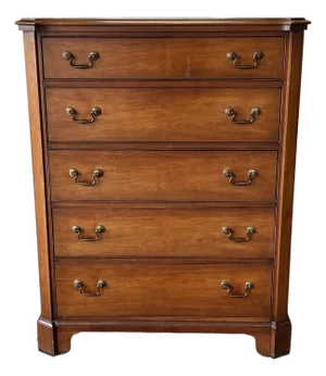 Century Furniture Cherry Hepplewhite Style 5-Drawer Tall Chest
