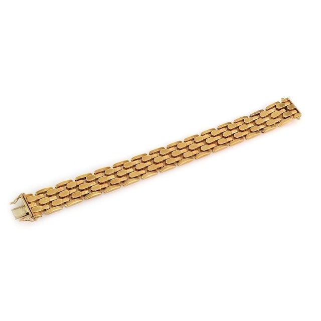 Contemporary Mid 20th Century Flex Bar 18k Yellow Gold Link Bracelet For Sale - Image 3 of 5