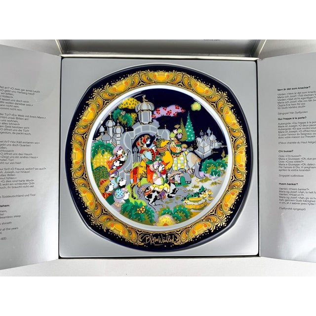 Christmas Porcelain Plate by Bjorn Wiinblad for Rosenthal, 1985 For Sale - Image 3 of 10