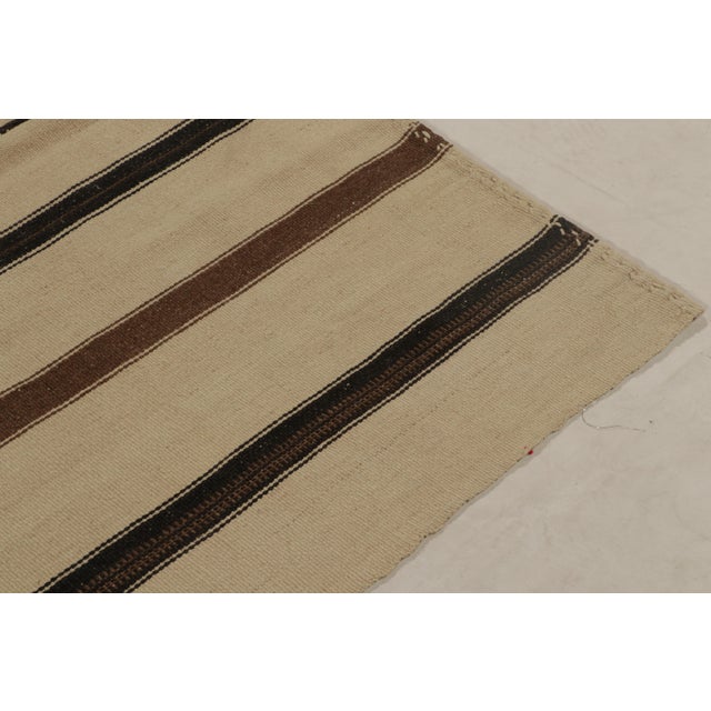 Rug & Kilim Handwoven Vintage Kilim Beige-Brown Stripe Patterns For Sale - Image 4 of 6