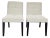 Pair of Crate & Barrel Low Back Dining Side Chairs With Button Tufting For Sale