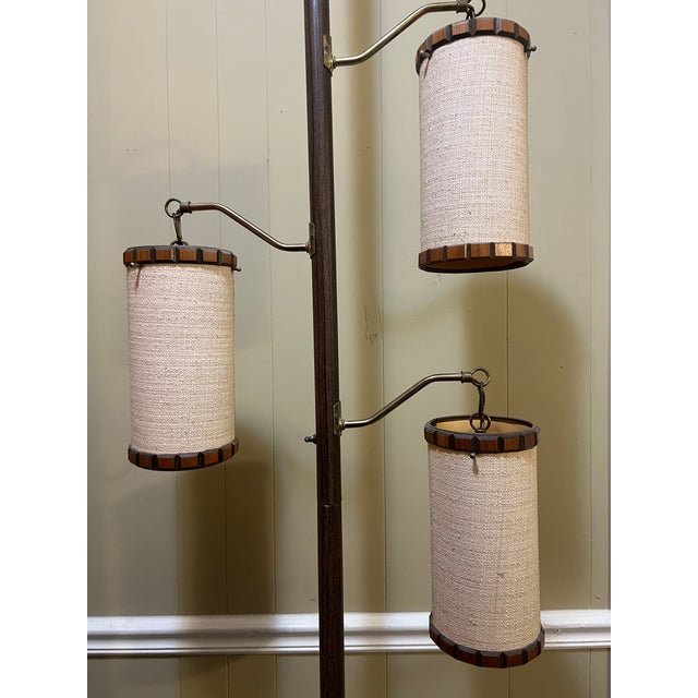 1960s 1960s Mid-Century Modern 3-Lantern Tension Pole Lamp For Sale - Image 5 of 15