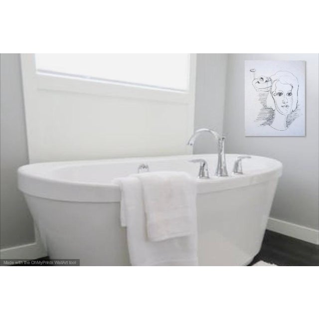 Graphite portrait drawing on art paper. The artist Martha Holden attended Cranbrook Academy of Art. She lived in Paris...