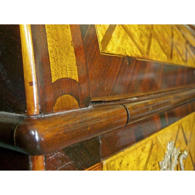 Brown Karelian Birch and Guilded Bronze Secretaire For Sale - Image 8 of 13