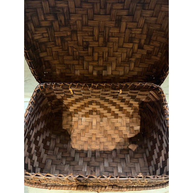 Antique Style Chinese Bamboo Trunk For Sale In Miami - Image 6 of 9