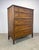 Traditional Mid 20th Century Baker Furniture Walnut /Satinwood Bow Front Tall Dresser Chest of Drawers For Sale - Image 3 of 12