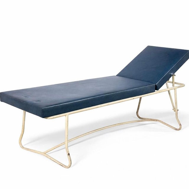 A striking Mid-Century Modern adjustable chaise lounge with strong Streamline Moderne and industrial design cues,...