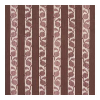 Schumacher Priya Warp Print Fabric in Bordeaux For Sale