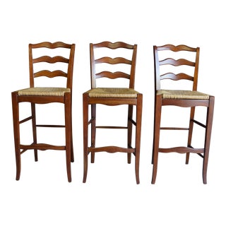 Ethan Allen Country French Barstools - Set of 3 For Sale