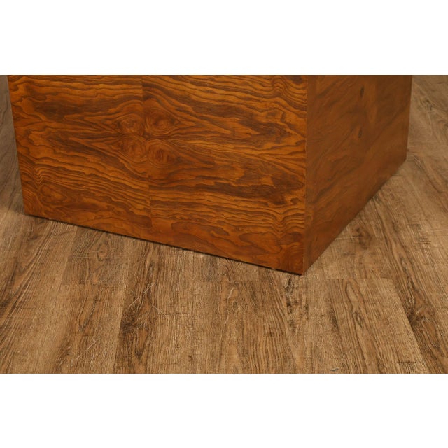 Milo Baughman for Thayer Coggin Mid 20th Century Thayer Coggin Milo Baughman Mid Century Modern Burl Wood Cube Side Table For Sale - Image 4 of 18