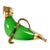 Vintage Green Glass & Gilt Metal Walrus Claret Wine Decanter For Sale