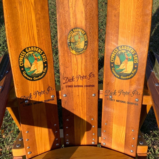 1950s One of a Kind, Dick Pope Jr Cypress Gardens Water Ski Adirondack Chairs Set of 2 For Sale - Image 11 of 11