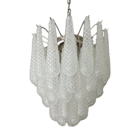Murano Glass Chandelier with Drop Formed Prisms For Sale