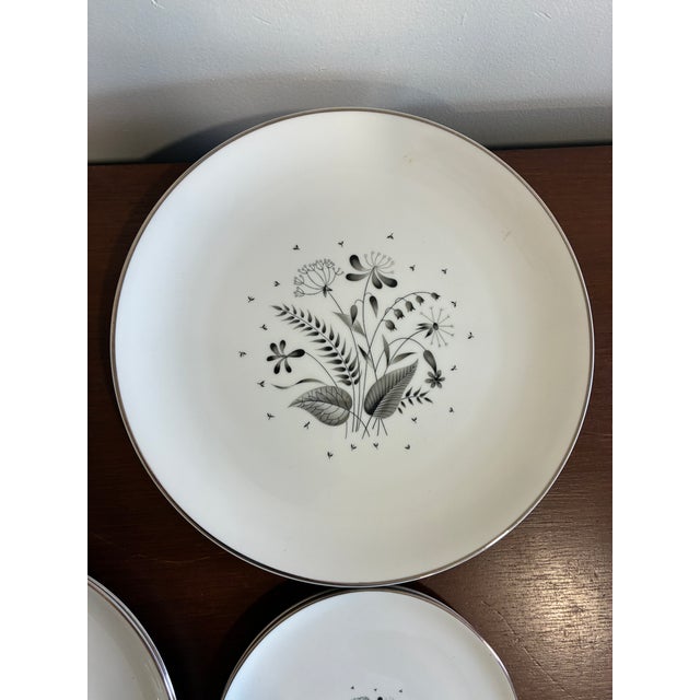 Mid-Century Modern Mid 20th Century Royal Jackson Parisienne Black Floral Dinnerware Set, Service for 2 - 10 pcs For Sale - Image 3 of 8