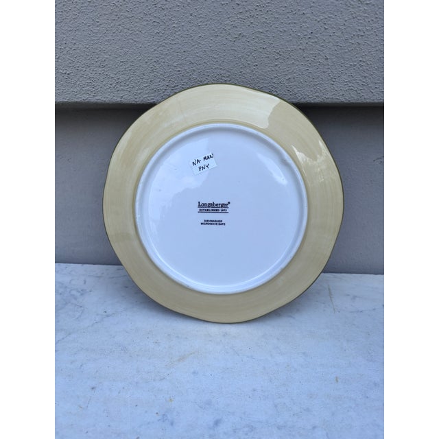 1980s Large Modern Majolica Pink Flowers Plate Longaberger For Sale - Image 5 of 5