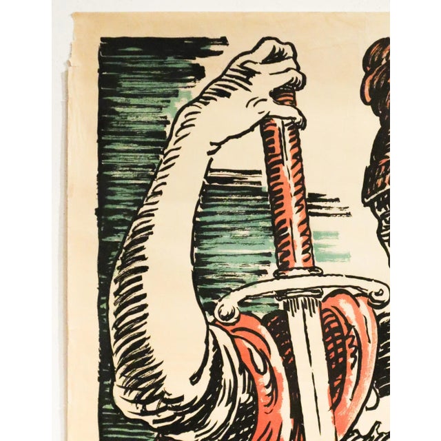 1914/1918 War Swedish Poster, "Forsvars Lotteriet" (Defense Lottery/War Bonds) For Sale - Image 4 of 7