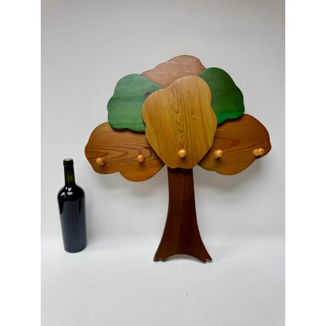 Vintage 1970s Folk Art Tree Wall Coat Rack, Children’s Decor For Sale - Image 6 of 10