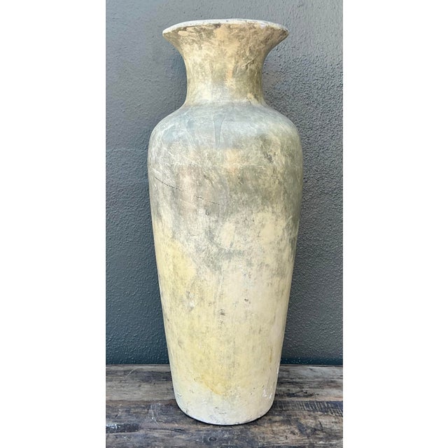 Paint Vintage Mottled Plaster Vase For Sale - Image 7 of 12