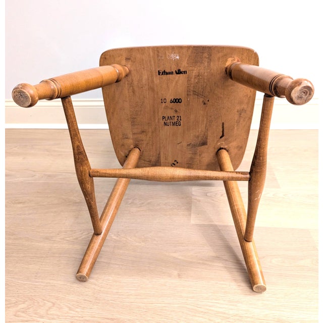 Wood 1960s Ethan Allen Heirloom Nutmeg Maple Chair Spindle Back For Sale - Image 7 of 7