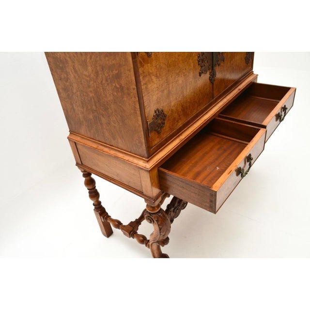 Antique Burr Walnut Cocktail Cabinet, 1920s For Sale - Image 11 of 13