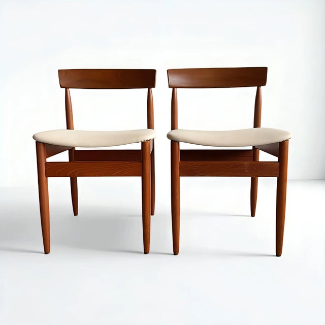 Offered here are these beautifully designed, extremely rare Danish Mid-Century Modern vintage dining room chairs, a design...
