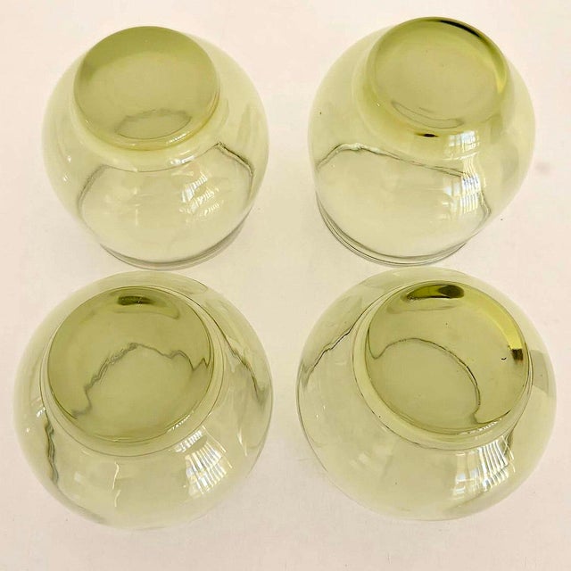 1970s Libbey Tempo Old Fashioned Glasses in Avocado Green, Set of 4 For Sale - Image 9 of 9