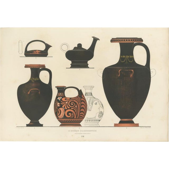 Albert Genick, Greek Hydriae & Pouring Vessels, 1883, Lithograph For Sale - Image 9 of 9