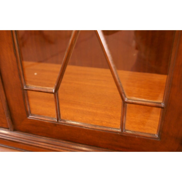 Large Five Door Traditional Georgian Mahogany Breakfront China Cabinet/Bookcase by Leighton Hall For Sale - Image 10 of 12