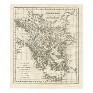 Ancient Greece and the Balkans to the Danube by Danville Rollin Atlas, 1818 For Sale