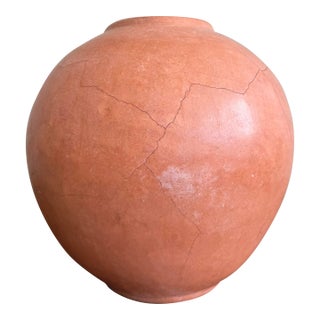 Vintage Orange Ceramic Vase For Sale